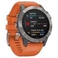 GARMIN GPS chytré hodinky fenix6 Sapphire, Titanium/Orange Band (MAP/Music)