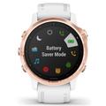 GARMIN GPS chytré hodinky fenix6S Glass, RoseGold/White Band (MAP/Music)