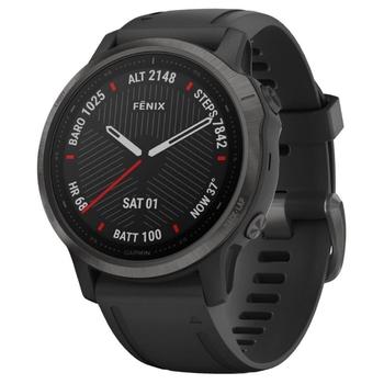 GARMIN GPS chytré hodinky fenix6S Sapphire, Gray/Black Band (MAP/Music)