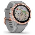 GARMIN GPS chytré hodinky fenix6S Sapphire, RoseGold/Gray Band (MAP/Music)