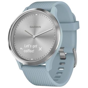 Chytré hodinky GARMIN vívomove Optic Sport Silver, Seafoam band (velikost S/M), stříbrná/modrá (silver/blue)