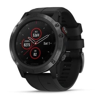 GARMIN GPS chytré hodinky fenix5X Plus Sapphire Black PRO, Black Band