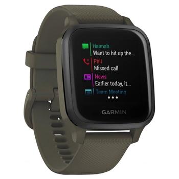 Sportovní hodinky GARMIN Venu Sq Music, Slate/Green Band