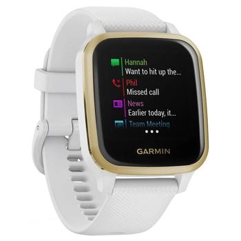 GARMIN GPS elegantní sportovní hodinky Venu Sq, LightGold/White Band
