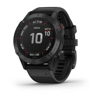 Chytré hodinky GARMIN fenix 6 PRO Glass, Black/Black Band (MAP/Music)