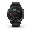 Chytré hodinky GARMIN fenix 6 PRO Sapphire, Gray/Black Band (MAP/Music)
