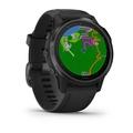 Chytré hodinky GARMIN fenix 6S PRO Glass, Black/Black Band (MAP/Music)
