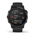 Chytré hodinky GARMIN fenix 6S PRO Glass, Black/Black Band (MAP/Music)