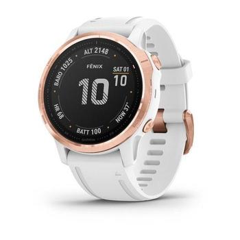 Chytré hodinky GARMIN fenix 6S PRO Glass, RoseGold/White Band (MAP/Music)