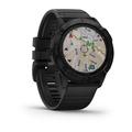 Chytré hodinky GARMIN fenix 6X PRO Glass, Black/Black Band (MAP/Music)