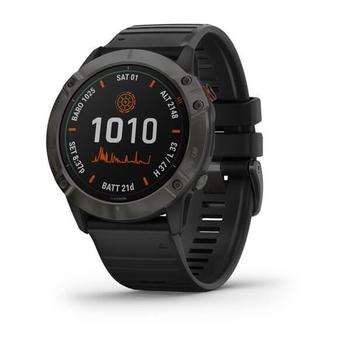 Chytré hodinky GARMIN fenix 6X PRO Solar, TitaniumGrayDLC/Black Band (MAP/Music)