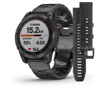 Chytré hodinky GARMIN fenix 7 PRO Sapphire Solar Style, Titan Gray/ Titan Band