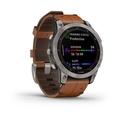 Chytré hodinky GARMIN fenix 7 PRO Sapphire Solar Style, Titan/ Brown Leather Band