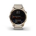 Chytré hodinky GARMIN fenix 7S PRO Sapphire Solar Style, Titan Cream Gold ?/ Cream Nylon Band