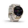 Chytré hodinky GARMIN fenix 7S PRO Sapphire Solar Style, Titan Cream Gold ?/ Cream Nylon Band
