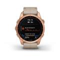 Chytré hodinky GARMIN fenix 7S PRO Sapphire Solar Style, Titan Rose Gold / Limestone Leather Band