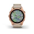 Chytré hodinky GARMIN fenix 7S PRO Sapphire Solar Style, Titan Rose Gold / Limestone Leather Band