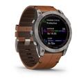 Chytré hodinky GARMIN fenix 7X PRO Sapphire Solar Style, Titan/ Brown Leather Band