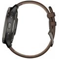 Garmin Venu 2 Plus, nerezová luneta Slate, pouzdro Slate, hnědý kožený řemínek