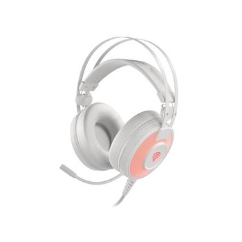 Herní stereo sluchátka Genesis NEON 600, RGB podsvícení, bílá