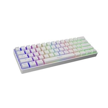 Genesis mechanická bezdrátová klávesnice THOR 660, bílá, US layout, RGB podsvícení, Gateron RED