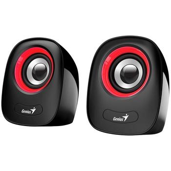 GENIUS repro SP-Q160 Red/ 2.0/ 6W/ USB napájení/ 3,5" jack/ černočervené