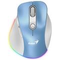 GENIUS Ergo 9000S Pro Light Blue/ duální Bluetooth + 2,4GHz/ 2400 dpi/ bezdrátová/ 6tlačítková/ tich