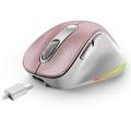 GENIUS Ergo 9000S Pro Pink/ duální Bluetooth + 2,4GHz/ 2400 dpi/ bezdrátová/ 6tlačítková/ dobíjecí/ 