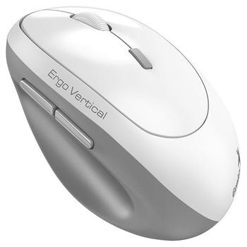 GENIUS Ergo 8350S White Grey/ vertikální/ 2400 dpi/ bezdrátová 2,4GHz+BT 5.3/ 6tlačítek/ Copilot/ ti
