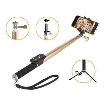 Selfie tyč GoGEN 4 teleskopická, bluetooth, zlatá