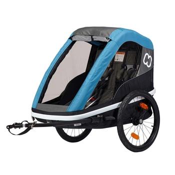 Cyklistický vozík HAMAX Avenida Twin - dvoumístný vozík za kolo vč. ramena + kočárkový set Petrol