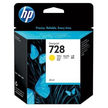 Inkoustová náplň HP F9J61A náplň č.728 40ml (designjet T830, T730), žlutá (yellow)