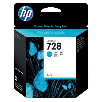 Inkoustová náplň HP F9J63A náplň č.728 40ml cyan (designjet T830, T730), azurový (cyan)