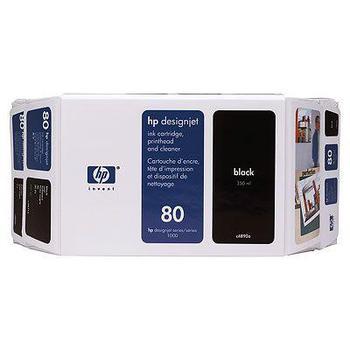 Inkoustová náplň HP  C4871A (č.80), černá (black), 350ml
