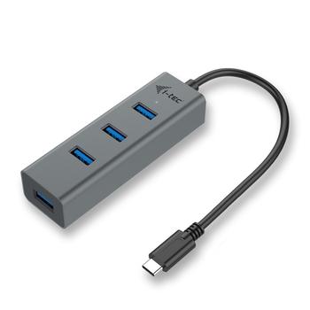 Portový HUB I-TEC USB-C Metal 4, černá (black)