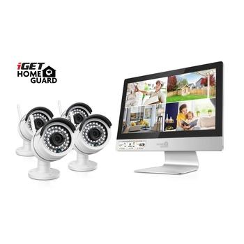 Bezdrátový kamerový WiFi systém iGET HOMEGUARD HGNVK49004 + 4x IP 960p kamera a LCD monitor12"