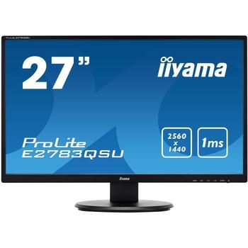 27'' iiyama E2783QSU-B1 - TN,WQHD,1ms,350cd/m2, 1000:1,16:9,DVI,HDMI,DP,USB,repro