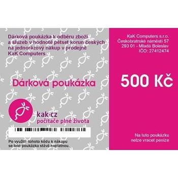 Dárková poukázka kak.cz 500 Kč