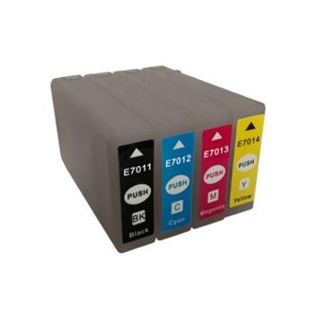 Inkoustová náplň KAK  kompatibilní cartridge s Epson T701440, žlutá (yellow), 3.400 stran