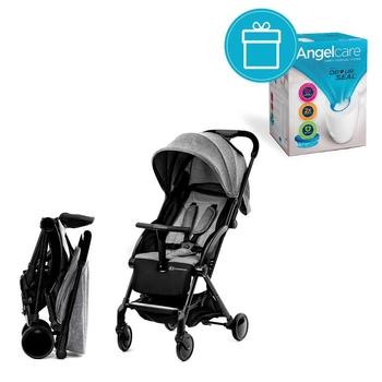 KINDERKRAFT Sportovní kočárek Pilot – Grey + koš na pleny Angelcare