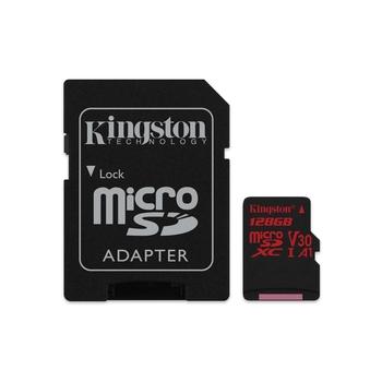 128GB microSDXC Kingston Canvas React  U3 100R/70W V30 A1 + SD adapter