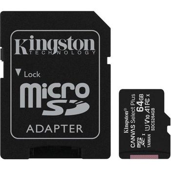 64GB microSDXC Kingston Canvas Select Plus  A1 CL10 100MB/s + adapter