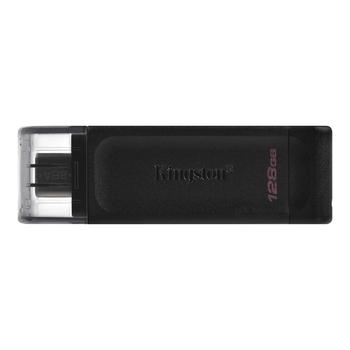 Přenosný flash disk USB-C KINGSTON DataTraveler 70 128GB, černý (black)