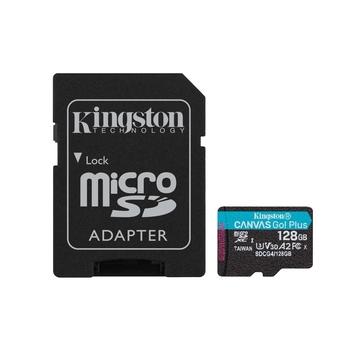 Kingston Canvas Go Plus A2/Micro SDXC/128GB/UHS-I U3 / Class 10/+ Adaptér