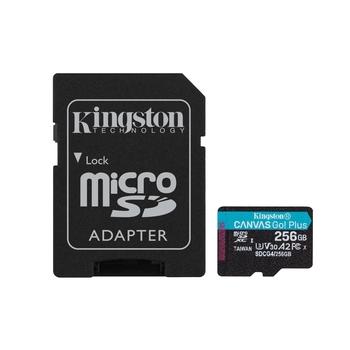 Kingston Canvas Go Plus A2/Micro SDXC/256GB/UHS-I U3 / Class 10/+ Adaptér