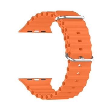 KSIX silikonový řemínek, vroubkovaný pro 42/44/45mm, oranžová