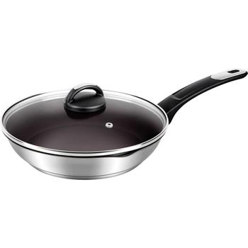 Pánev s poklicí LAMART LTSP2450 INOX, nerez/hnědá