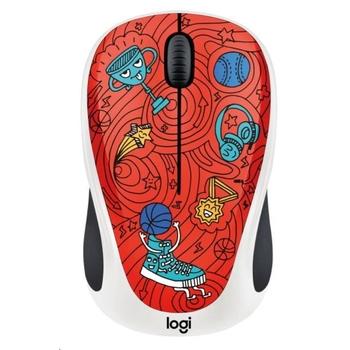 Bezdrátová myš LOGITECH Wireless Mouse M238 Doodle Collection - Champion Coral