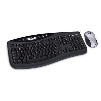 Sada bezdrátové klávesnice a myši MICROSOFT Wireless Optical Desktop 3000, černo-stříbrná (black-sil
