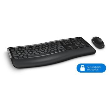 Sada bezdrátové klávesnice a myši MICROSOFT Wireless Comfort Desktop 5050 with AES, černá (black)